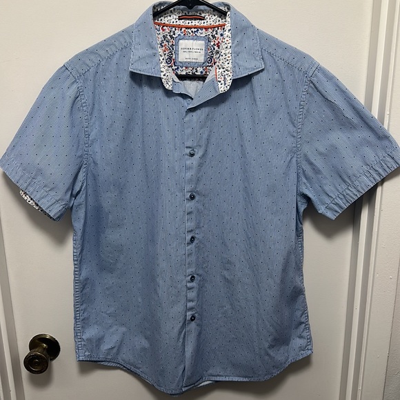 Denim & Flower short sleeve button up - Picture 1 of 5